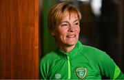 31 March 2022; Manager Vera Pauw poses for a portrait after a Republic of Ireland women squad announcement at FAI Headquarters in Abbotstown, Dublin. Photo by Eóin Noonan/Sportsfile