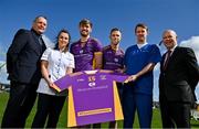 31 March 2022; Passion Lives at Beacon Hospital and Kilmacud Crokes as new sponsorship deal is announced. In attendance at the announcement at Kilmacud Crokes GAA club in Dublin, are from left, Kilmacud Crokes GAA chairman Kevin Foley, nurse Anne Dempsey, Ronan Hayes, Paul Mannion, physiotherapist Anthony Pierce and Beacon Hospital chief executive Michael Cullen. A combined passion for physical health, teamwork and the wellbeing of the local community’s hearts and minds sees Beacon Hospital and Kilmacud Crokes join forces in a major new sponsorship announced today. The deal sees Beacon Hospital become the main Club sponsor of the largest GAA club in Ireland for a period of three years, with the Kilmacud Crokes club jersey undergoing its first redesign in over a decade. As the teams at Beacon Hospital and Kilmacud Crokes come together, the sponsorship will be brought to life through Passion Lives Here, which is about fostering and supporting the determination, dedication and support it takes to develop and bring local teams to greatness not just on the pitch, but also off it. A proud part of the South Dublin community, Beacon Hospital is passionate about providing exceptional patient care. It’s state-of-the-art Sports Lab, Physiotherapists, Sports Physiologists and Orthopaedic and Sports Medicine specialists are ideally located to support the club. With 140 teams, 5,700 players and members, as well as many local schools and groups all part of Kilmacud Crokes, Beacon Hospital will support the further development of teamwork and wellbeing in the club. Photo by Brendan Moran/Sportsfile