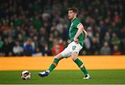 29 March 2022; Nathan Collins of Republic of Ireland during the international friendly match between Republic of Ireland and Lithuania at the Aviva Stadium in Dublin. Photo by Eóin Noonan/Sportsfile