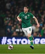 29 March 2022; Nathan Collins of Republic of Ireland during the international friendly match between Republic of Ireland and Lithuania at the Aviva Stadium in Dublin. Photo by Eóin Noonan/Sportsfile