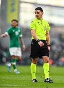 26 March 2022; Referee Nicholas Walsh during the international friendly match between Republic of Ireland and Belgium at the Aviva Stadium in Dublin. Photo by Eóin Noonan/Sportsfile