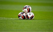 29 March 2022; A view of footballs before the international friendly match between Republic of Ireland and Lithuania at the Aviva Stadium in Dublin. Photo by Eóin Noonan/Sportsfile