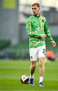 29 March 2022; Mark Sykes of Republic of Ireland before the international friendly match between Republic of Ireland and Lithuania at the Aviva Stadium in Dublin. Photo by Eóin Noonan/Sportsfile