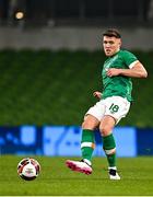 29 March 2022; Dara O'Shea of Republic of Ireland during the international friendly match between Republic of Ireland and Lithuania at the Aviva Stadium in Dublin. Photo by Eóin Noonan/Sportsfile