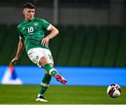 29 March 2022; Dara O'Shea of Republic of Ireland during the international friendly match between Republic of Ireland and Lithuania at the Aviva Stadium in Dublin. Photo by Eóin Noonan/Sportsfile