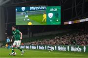 29 March 2022; Ryan Manning of Republic of Ireland during the international friendly match between Republic of Ireland and Lithuania at the Aviva Stadium in Dublin. Photo by Eóin Noonan/Sportsfile