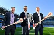 1 April 2022; Sky Sports announced their 2022 GAA Championship fixtures, along with an all-star panel of pundits and commentators for the season ahead. Pictured at the launch in Croke Park are pundits Jamesie O'Connor, JJ Delaney and Ollie Canning. As part of the 2022 GAA schedule of fixtures, Sky Sports Arena will be the home of GAA, with a total of 20 games broadcasting on the channel – 14 of which are exclusive to Sky Sports. Photo by Brendan Moran/Sportsfile