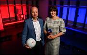 1 April 2022; Sky Sports announced their 2022 GAA Championship fixtures, along with an all-star panel of pundits and commentators for the season ahead. Pictured at the launch in Croke Park is presenter Gráinne McElwain and pundit Peter Canavan. As part of the 2022 GAA schedule of fixtures, Sky Sports Arena will be the home of GAA, with a total of 20 games broadcasting on the channel – 14 of which are exclusive to Sky Sports. Photo by Brendan Moran/Sportsfile