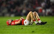 26 March 2022; Alan Connolly of Cork awaits medical attention for an injury during the Allianz Hurling League Division 1 Semi-Final match between Cork and Kilkenny at Páirc Ui Chaoimh in Cork. Photo by Piaras Ó Mídheach/Sportsfile