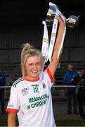 1 April 2022; Sacred Heart Secondary captain Lydia Sutton lifts the cup after the Lidl All Ireland Post Primary Schools Senior ‘C’ Championship Final match between Our Lady's Bower, Athlone, Westmeath and Sacred Heart Secondary, Clonakilty, Cork at Sean Treacy Park in Tipperary Town. Photo by Ray McManus/Sportsfile