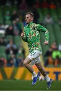 29 March 2022; Mark Sykes of Republic of Ireland warms up before the international friendly match between Republic of Ireland and Lithuania at the Aviva Stadium in Dublin. Photo by Sam Barnes/Sportsfile