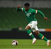29 March 2022; Chiedozie Ogbene of Republic of Ireland during the international friendly match between Republic of Ireland and Lithuania at the Aviva Stadium in Dublin. Photo by Sam Barnes/Sportsfile