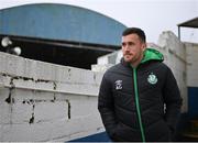 1 April 2022; Aaron Greene of Shamrock Rovers before the SSE Airtricity League Premier Division match between Finn Harps and Shamrock Rovers at Finn Park in Ballybofey, Donegal. Photo by Ramsey Cardy/Sportsfile