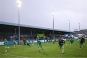 1 April 2022; Shamrock Rovers warm-up before the SSE Airtricity League Premier Division match between Finn Harps and Shamrock Rovers at Finn Park in Ballybofey, Donegal. Photo by Ramsey Cardy/Sportsfile