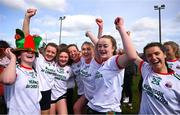1 April 2022; Sacred Heart Secondary players celebrate after the Lidl All Ireland Post Primary Schools Senior ‘C’ Championship Final match between Our Lady's Bower, Athlone, Westmeath and Sacred Heart Secondary, Clonakilty, Cork at Sean Treacy Park in Tipperary Town. Photo by Ray McManus/Sportsfile