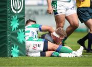 2 April 2022; Niall Murray of Connacht scores a try during the United Rugby Championship match between Benetton and Connacht at Stadio di Monigo in Treviso, Italy. Photo by Roberto Bregani/Sportsfile