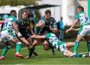 2 April 2022; Tom Farrell of Connacht is tackled during the United Rugby Championship match between Benetton and Connacht at Stadio di Monigo in Treviso, Italy. Photo by Roberto Bregani/Sportsfile