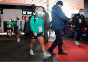 2 April 2022; Neve Jones of Ireland arrives before the TikTok Women's Six Nations Rugby Championship match between France and Ireland at Stade Ernest Wallon in Toulouse, France. Photo by Manuel Blondeau/Sportsfile