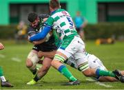 2 April 2022; Sammy Arnold of Connacht is tackled by Federico Ruzza of Benetton during the United Rugby Championship match between Benetton and Connacht at Stadio di Monigo in Treviso, Italy. Photo by Roberto Bregani/Sportsfile