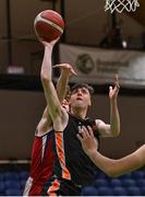 2 April 2022; Matthew McHale of Sligo All-Stars in action against Daniel Cassidy of Templeogue BC during the InsureMyVan.ie Men’s U20 National League Plate Final match between Sligo All-Stars and Templeogue BC, Dublin, at the National Basketball Arena in Dublin. Photo by Brendan Moran/Sportsfile