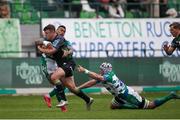 2 April 2022; Tom Farrell of Connacht is tackled by Monty Ioane of Benetton  during the United Rugby Championship match between Benetton and Connacht at Stadio di Monigo in Treviso, Italy. Photo by Roberto Bregani/Sportsfile