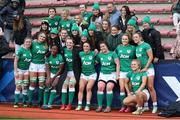 2 April 2022; Ireland players have a photograph taken with supporters after the TikTok Women's Six Nations Rugby Championship match between France and Ireland at Stade Ernest Wallon in Toulouse, France. Photo by Manuel Blondeau/Sportsfile