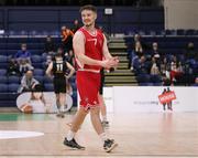 2 April 2022; Ryan Murphy of UCC Demons celebrates in the closing moments of the InsureMyVan.ie Division 1 Final match between EJ Sligo All-Stars and UCC Demons, Cork at the National Basketball Arena in Dublin. Photo by Daniel Tutty/Sportsfile
