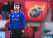 2 April 2022; Luke McGrath of Leinster before the United Rugby Championship match between Munster and Leinster at Thomond Park in Limerick. Photo by Harry Murphy/Sportsfile