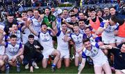 2 April 2022; Killian Clarke of Cavan celebrates with the cup alongside his teammates after their victory in the Allianz Football League Division 4 Final match between Cavan and Tipperary at Croke Park in Dublin. Photo by Piaras Ó Mídheach/Sportsfile