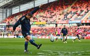 2 April 2022; Ross Byrne of Leinster warms up before the United Rugby Championship match between Munster and Leinster at Thomond Park in Limerick. Photo by Diarmuid Greene/Sportsfile