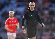 2 April 2022; Referee Brendan Griffin during the Allianz Football League Division 3 Final match between Louth and Limerick at Croke Park in Dublin. Photo by Piaras Ó Mídheach/Sportsfile