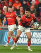 2 April 2022; Conor Murray of Munster during the United Rugby Championship match between Munster and Leinster at Thomond Park in Limerick. Photo by Diarmuid Greene/Sportsfile