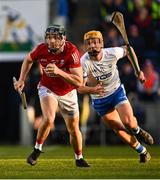 2 April 2022; Mark Coleman of Cork in action against Jack Prendergast of Waterford during the Allianz Hurling League Division 1 Final match between Cork and Waterford at FBD Semple Stadium in Thurles, Tipperary. Photo by Eóin Noonan/Sportsfile