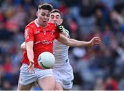2 April 2022; Liam Jackson of Louth in action against Paul Maher of Limerick during the Allianz Football League Division 3 Final match between Louth and Limerick at Croke Park in Dublin. Photo by Piaras Ó Mídheach/Sportsfile