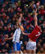 2 April 2022; Robert Downey of Cork in action against Jack Prendergast of Waterford during the Allianz Hurling League Division 1 Final match between Cork and Waterford at FBD Semple Stadium in Thurles, Tipperary. Photo by Eóin Noonan/Sportsfile