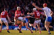 2 April 2022; Calum Lyons of Waterford is tackled by Conor Lehane, 13, Shane Barrett and Patrick Horgan of Cork during the Allianz Hurling League Division 1 Final match between Cork and Waterford at FBD Semple Stadium in Thurles, Tipperary. Photo by Ray McManus/Sportsfile