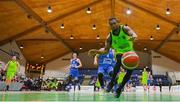 2 April 2022; Aaron Calixte of Garvey's Tralee Warriors chases a loose ball during the InsureMyVan.ie SuperLeague Final match between Garvey’s Tralee Warriors, Kerry and C&S Neptune, Cork, at the National Basketball Arena in Dublin. Photo by Brendan Moran/Sportsfile