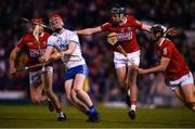 2 April 2022; Carthach Daly of Waterford is tackled by Darragh Fitzgibbon, left, and Ger Millerick of Cork during the Allianz Hurling League Division 1 Final match between Cork and Waterford at FBD Semple Stadium in Thurles, Tipperary. Photo by Ray McManus/Sportsfile