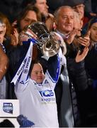 2 April 2022; Waterford Jennifer malone lifts the Croke Cup after the Allianz Hurling League Division 1 Final match between Cork and Waterford at FBD Semple Stadium in Thurles, Tipperary. Photo by Ray McManus/Sportsfile