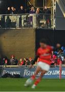 2 April 2022; RTE pundits Peter Stringer, Jerry Flannery, Jamie Heaslip and presenter Jacqui Hurley watch as Joey Carbery of Munster kicks a penalty during the United Rugby Championship match between Munster and Leinster at Thomond Park in Limerick. Photo by Diarmuid Greene/Sportsfile