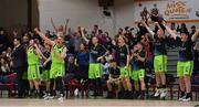 2 April 2022; The Garvey's Tralee Warriors bench celebrate a score by their team during the InsureMyVan.ie SuperLeague Final match between Garvey’s Tralee Warriors, Kerry and C&S Neptune, Cork, at the National Basketball Arena in Dublin. Photo by Brendan Moran/Sportsfile