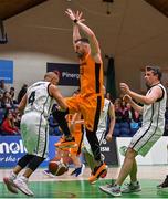 3 April 2022; Alan Burnell of Midland Masters is dispossessed by Scott Summersgill of Dublin Vikings during the InsureMyHouse.ie Masters Over 40’s Men National Cup Final match between Midlands Masters, Laois and Dublin Vikings at the National Basketball Arena in Dublin. Photo by Brendan Moran/Sportsfile