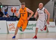 3 April 2022; Rody McEvoy of Midland Masters in action against Ian Durham of Dublin Vikings during the InsureMyHouse.ie Masters Over 40’s Men National Cup Final match between Midlands Masters, Laois and Dublin Vikings at the National Basketball Arena in Dublin. Photo by Brendan Moran/Sportsfile