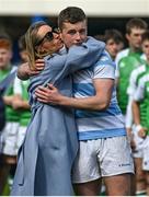 3 April 2022; Blackrock College captain Gus McCarthy receives a kiss from his mother Tara McCarthy after the Bank of Ireland Leinster Rugby Schools Senior Cup Final match between Gonzaga College and Blackrock College at the RDS Arena in Dublin. Photo by Harry Murphy/Sportsfile
