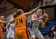 3 April 2022; Maria Harty of Glanmire in action against Anna Reddin of Midland Masters during the InsureMyHouse.ie Masters Over 40’s Women National Cup Final match between Glanmire, Cork and Midlands Masters, Laois at the National Basketball Arena in Dublin. Photo by Brendan Moran/Sportsfile