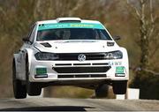 3 April 2022; Keith Cronin and Mikie Galvin in their VW Polo GTI R5 in action on SS 3 in the Birr Stages Rally Round 2 of the National Rally Championship at Birr in Co Offlay. Photo by Philip Fitzpatrick /Sportsfile