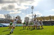 3 April 2022; A general view of a lineout during the Bank of Ireland Leinster Rugby Schools Senior Cup Final match between Gonzaga College and Blackrock College at the RDS Arena in Dublin. Photo by Harry Murphy/Sportsfile