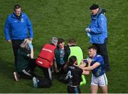 3 April 2022; David Clifford of Kerry and Pádraig O'Hora of Mayo tussle, as Jordan Flynn of Mayo receives medical attention for an injury, during the Allianz Football League Division 1 Final match between Kerry and Mayo at Croke Park in Dublin. Photo by Piaras Ó Mídheach/Sportsfile