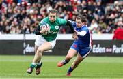 2 April 2022; Eve Higgins of Ireland evades Gabriel Vernier of France during the TikTok Women's Six Nations Rugby Championship match between France and Ireland at Stade Ernest Wallon in Toulouse, France. Photo by Manuel Blondeau/Sportsfile