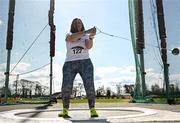 3 April 2022; Bronagh Hughes of Lusk AC, Dublin, competing in the 50-59 women's hammer during the AAI National Spring Throws Championships at Templemore Athletics Club in Tipperary. Photo by Sam Barnes/Sportsfile